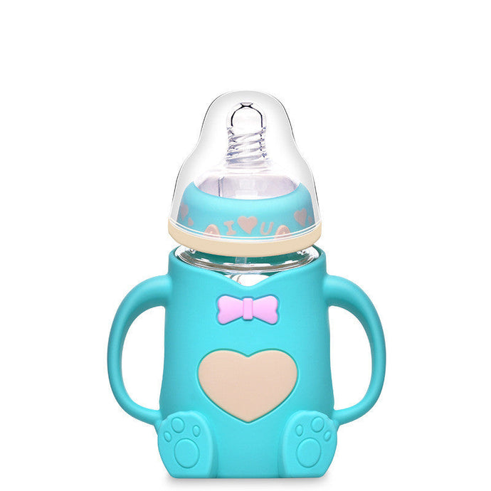 Silicone Glass Anti-Colic Baby Bottle – Air Vent Design, Anti-Fall & Easy-to-Clean
