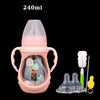 Durable Baby Glass Feeding Bottle – Anti-Colic Wide Neck, Spill-Proof Straw, Explosion-Proof