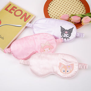 Cross-border Cute Cartoon Sleeping Blocking Eye Mask Silk Star Dailu Bear Adult Children Universal Eye Mask