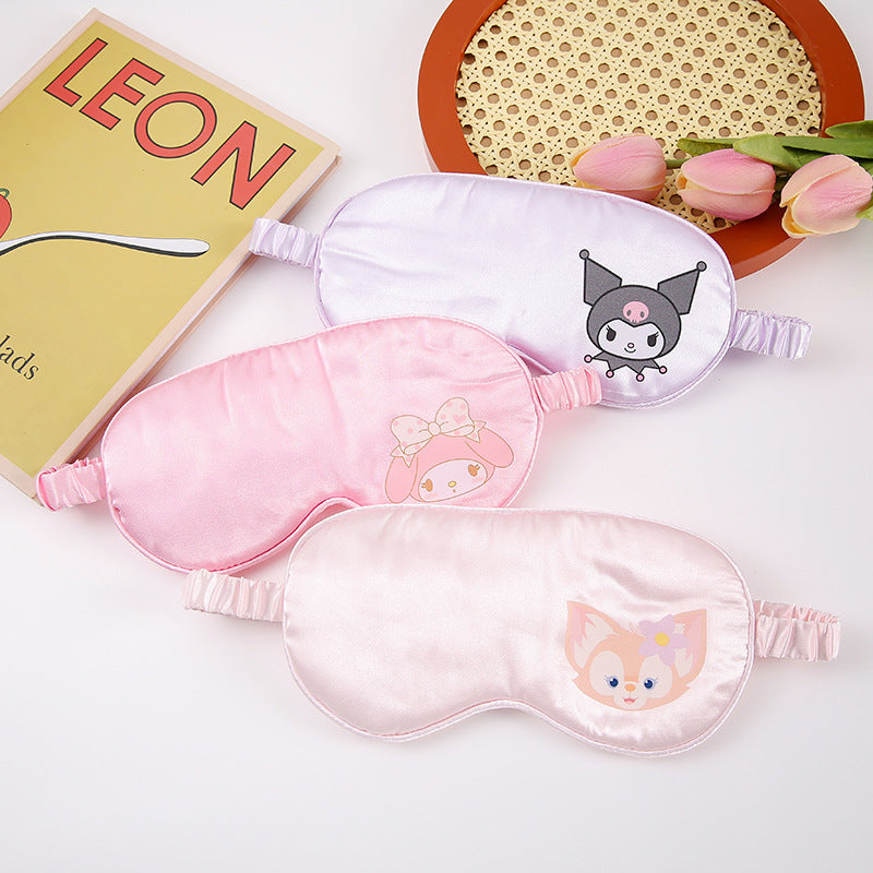 Cross-border Cute Cartoon Sleeping Blocking Eye Mask Silk Star Dailu Bear Adult Children Universal Eye Mask