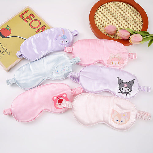Cross-border Cute Cartoon Sleeping Blocking Eye Mask Silk Star Dailu Bear Adult Children Universal Eye Mask