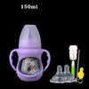 Durable Baby Glass Feeding Bottle – Anti-Colic Wide Neck, Spill-Proof Straw, Explosion-Proof